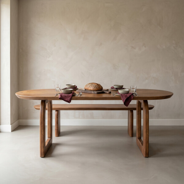 TAMW00040A_40 Bullnose dining table open brown