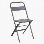 Iron folding bistro chair silver
