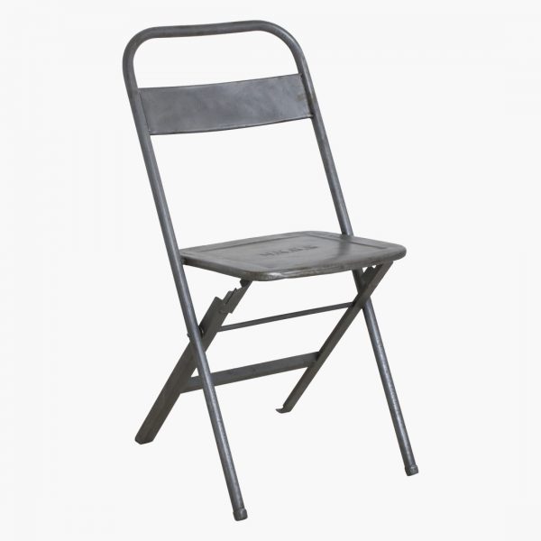 Iron folding bistro chair silver