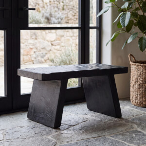 STMW00003_60 Black mango wood stool / side table