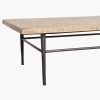 Coffee table natural top & iron base