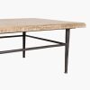 Coffee table natural top & iron base