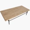 Coffee table natural top & iron base