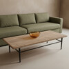 Coffee table natural top & iron base