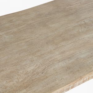 Coffee table natural top & iron base