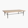 Coffee table natural top & iron base