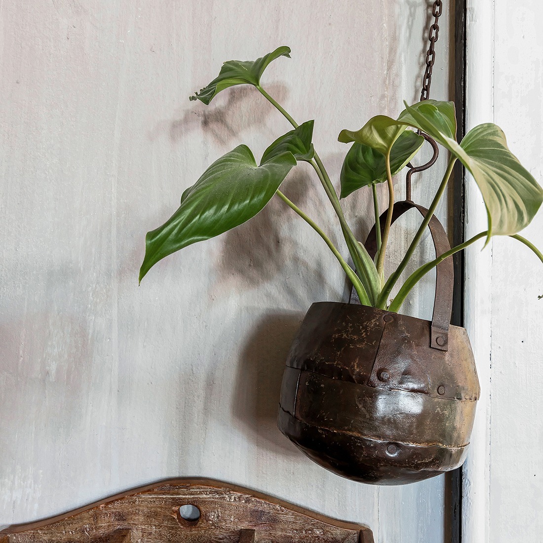 Metalen hangpot met ketting L - Afbeelding 2