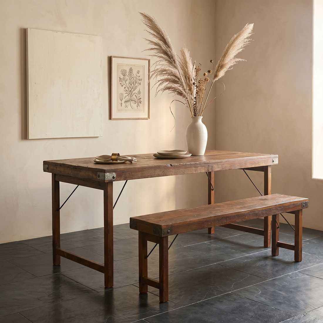 Eettafel bruin opklapbaar