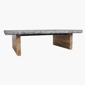 Stone top coffee table wooden base