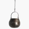 Metalen hangpot met ketting L