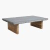 Stone top coffee table wooden base