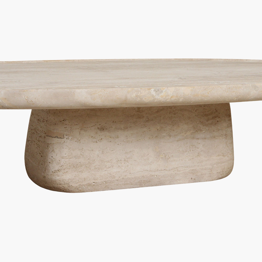 Travertin ovale salontafel - Afbeelding 5