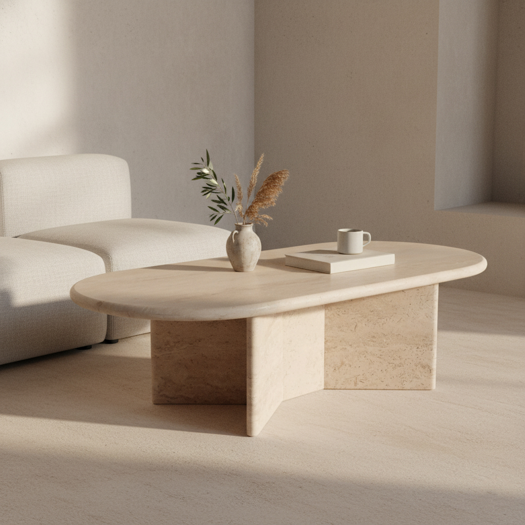 Travertin Oblong salontafel