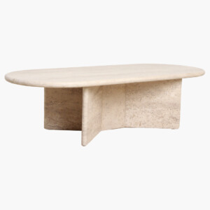 Travertin Oblong coffee table V-shaped legs