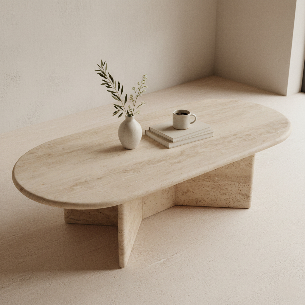 Travertin Oblong salontafel