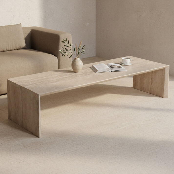 Travertin sleaky coffee table