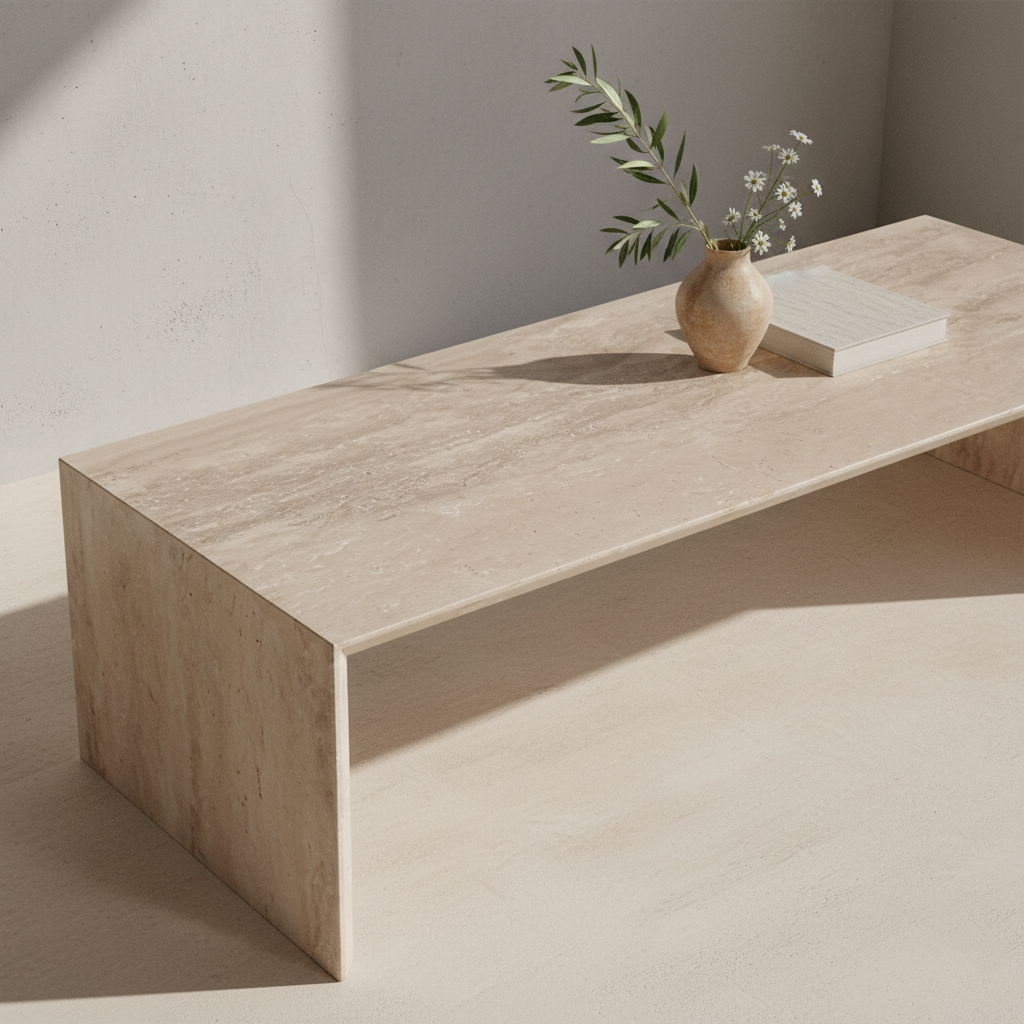 Travertin sleaky salontafel - Afbeelding 2