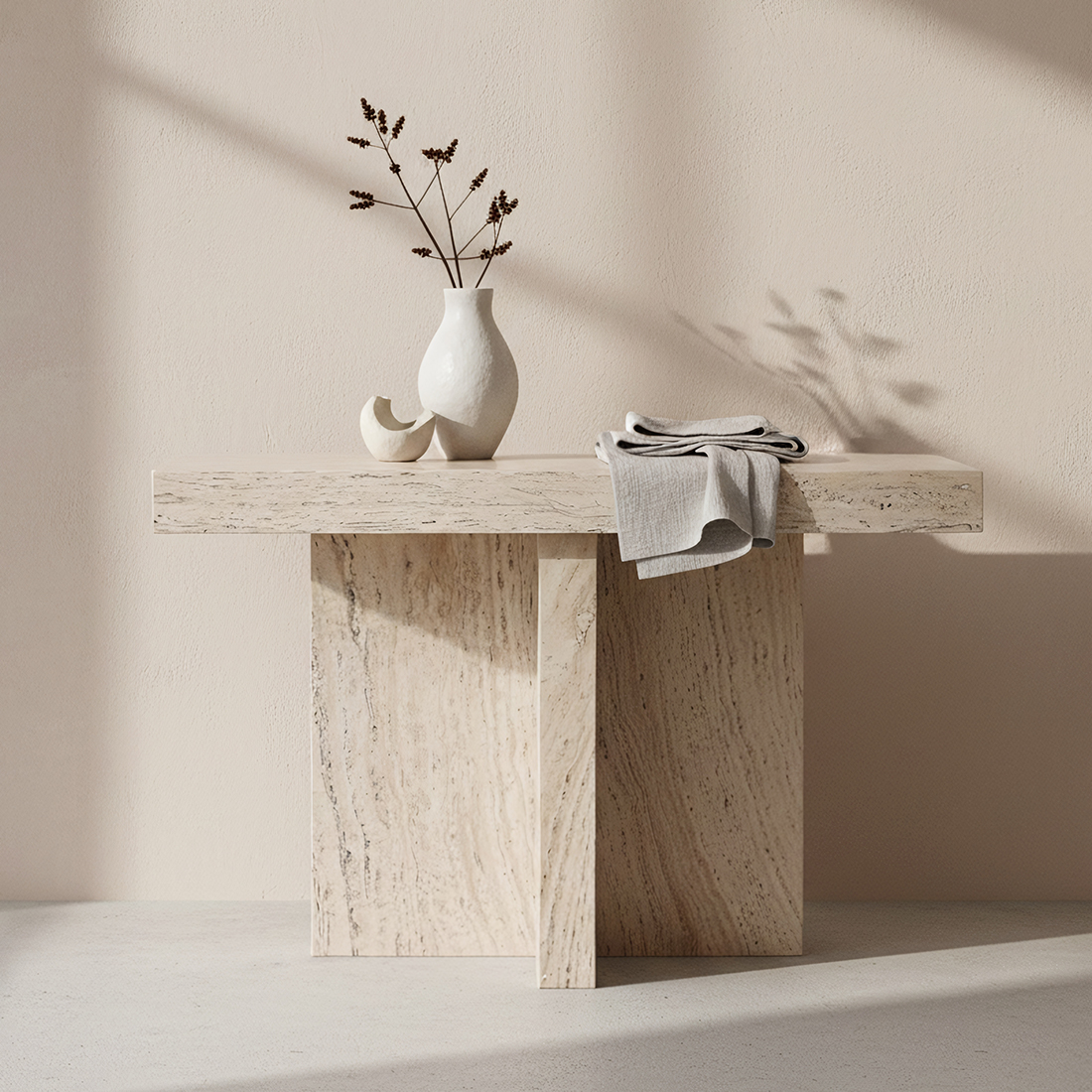 TAST00080_40 Travertin console triangle