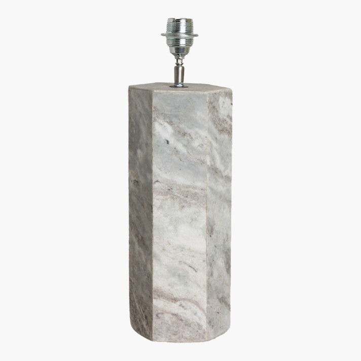 Marble fantasy brown lamp base hexagonal