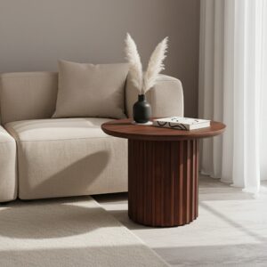 Bullnose side table reversed fluted