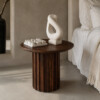 Bullnose mangohouten bijzettafel Ø 50 cm