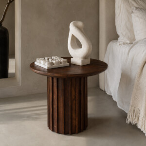TAMW00080_60 Bullnose mangohouten bijzettafel Ø 50 cm