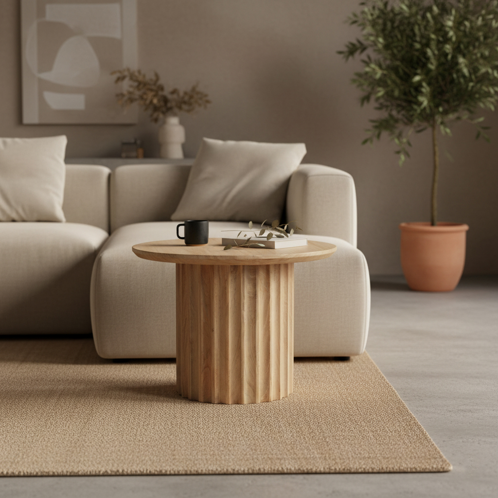 Bullnose bijzettafel 'Reversed Fluted'