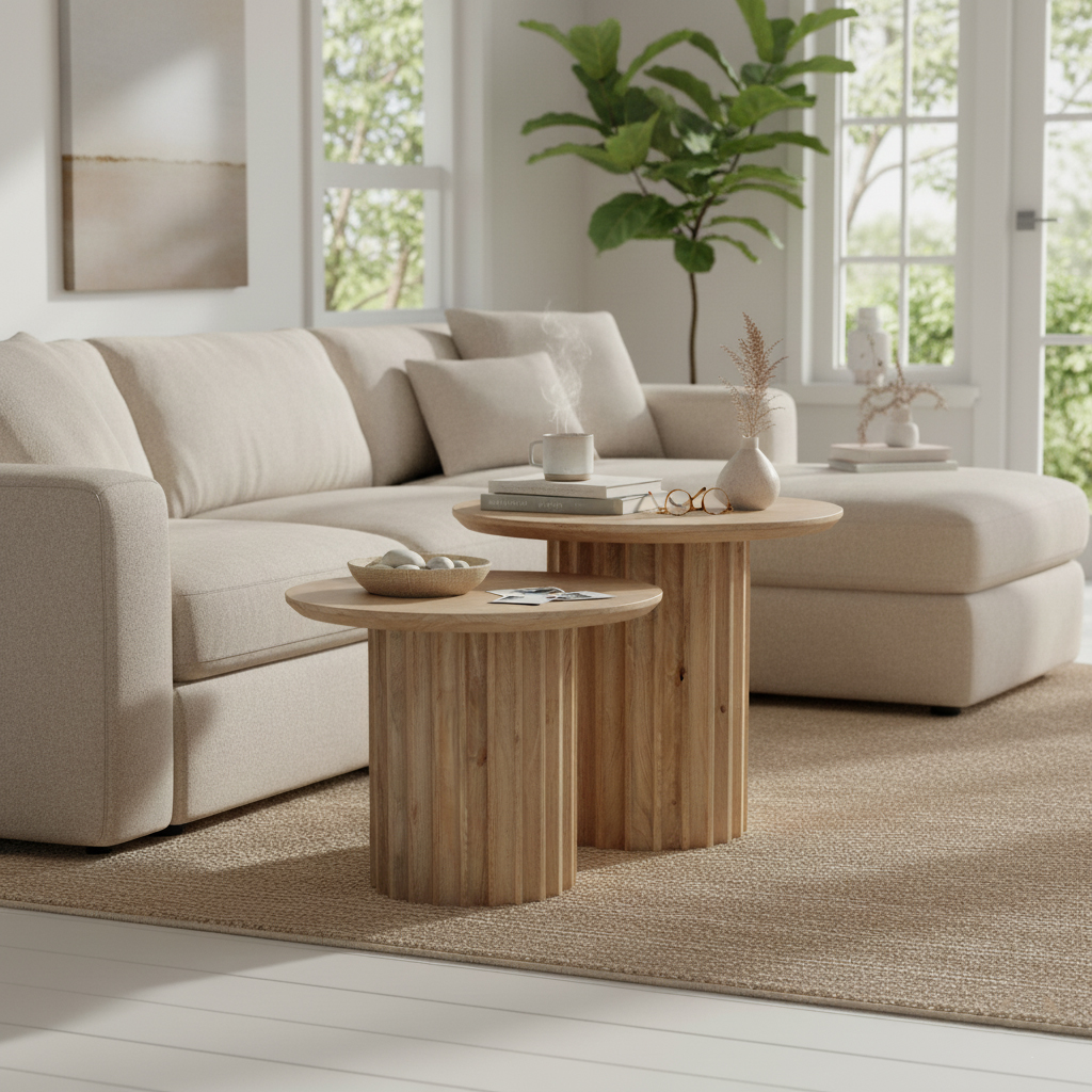 Bullnose bijzettafel 'Reversed Fluted' - Afbeelding 2