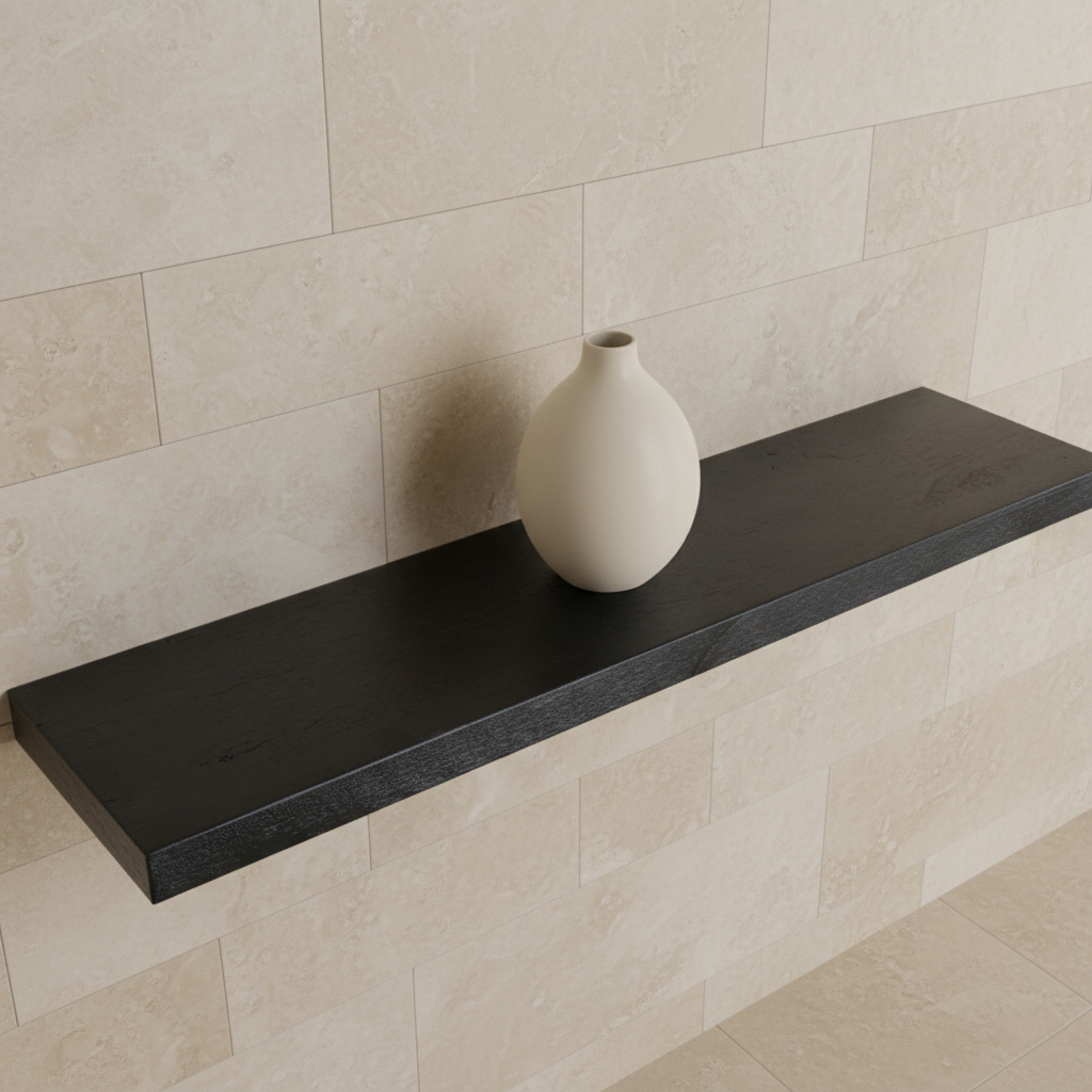 Zwevende wandplank zwart