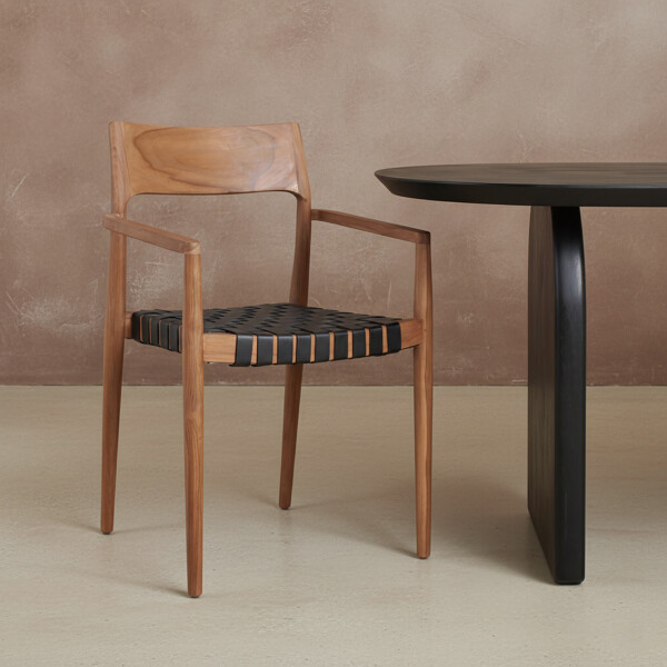 Freya dining armchair black leather