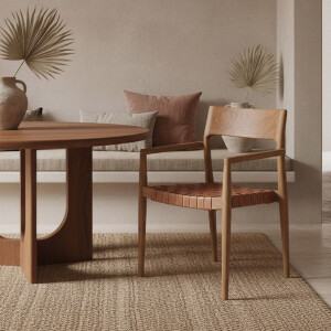 Freya dining armchair natural leather