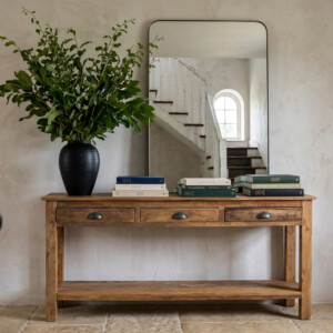 CLFA00010_51 Farmwood sidetable met 3 lades