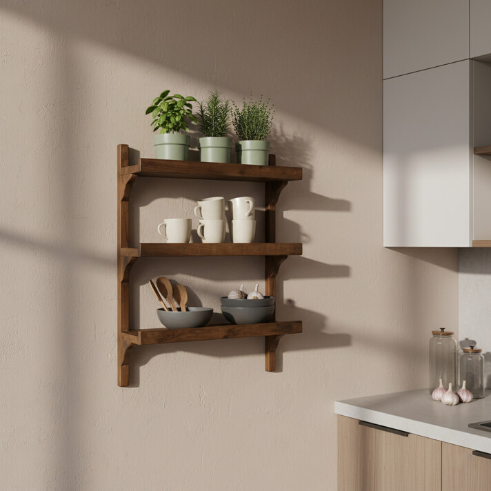 Factory kitchen rack, 3x shelves