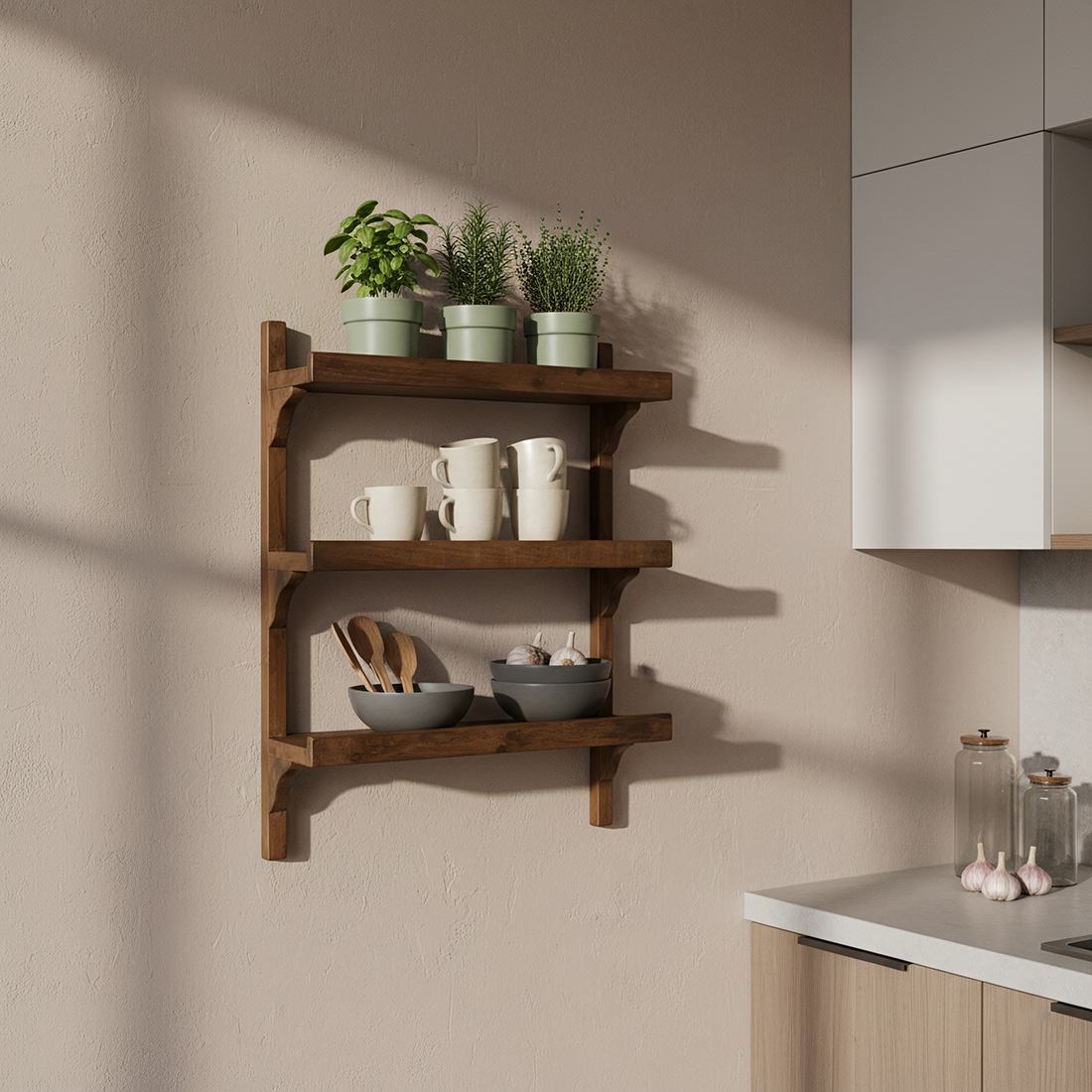 Factory kitchen rack, 3x shelves