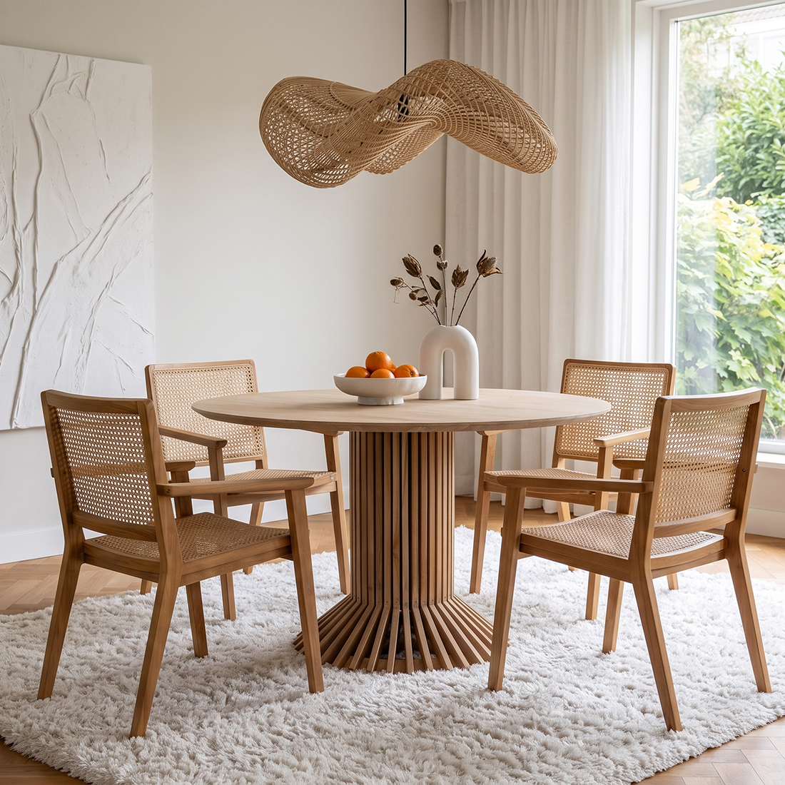 LIRA00914_70 Wave rattan pendant lamp large