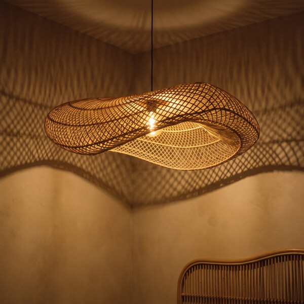 LIRA00915_50 Wave rattan pendant light Ø87 cm