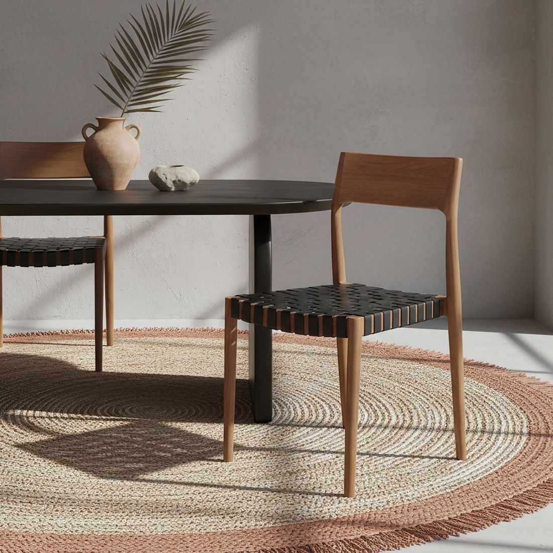 Freya eetkamerstoel zwart leer - Afbeelding 2