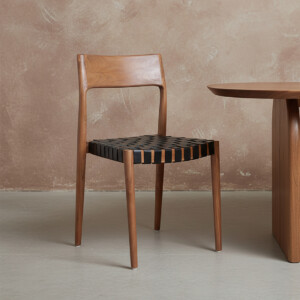 Freya dining chair black leather