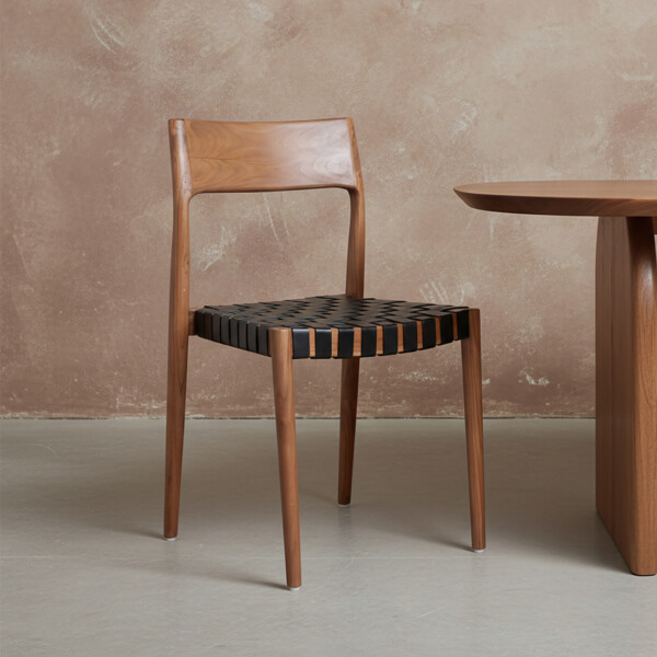 Freya dining chair black leather