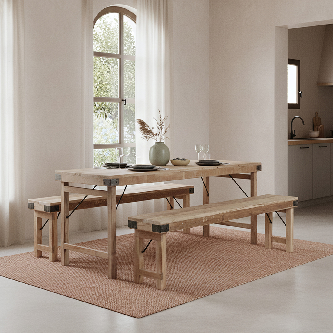 Limewash folding market table