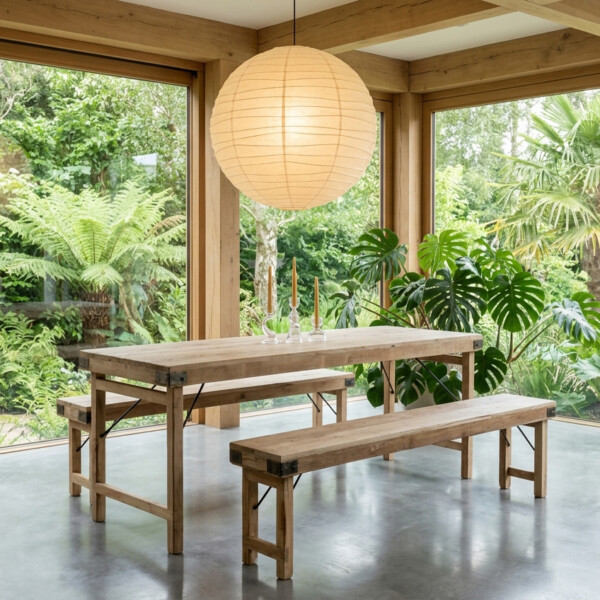 Limewash folding market table
