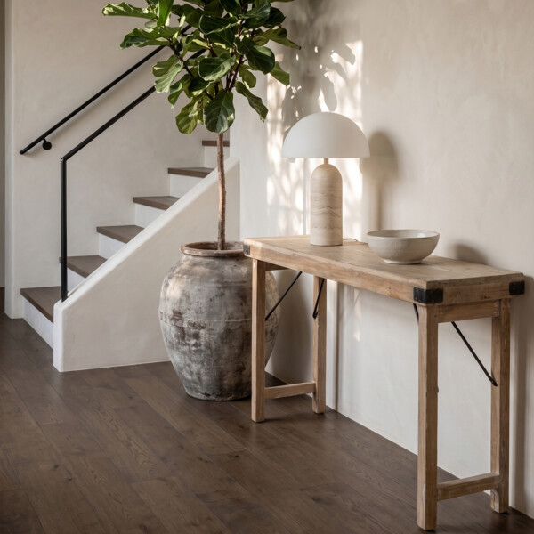 Limewash folding console table