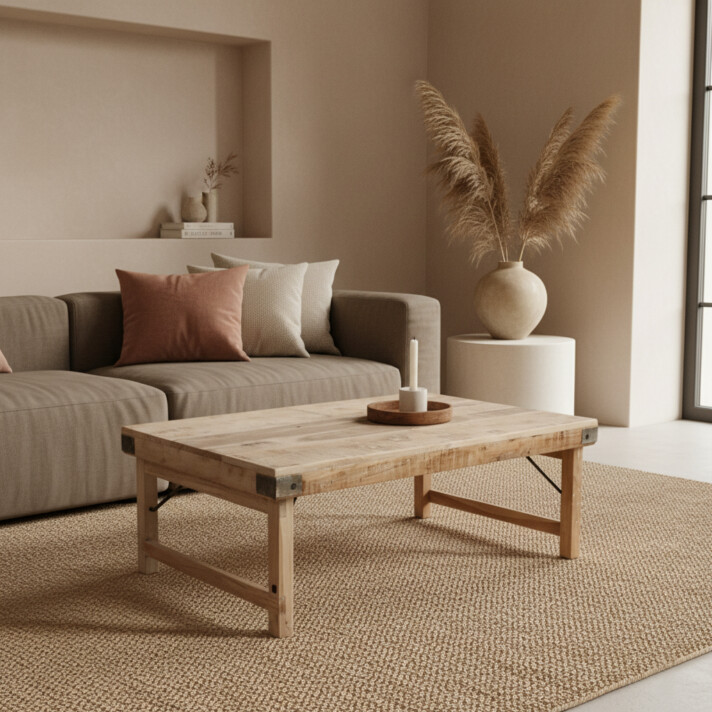 Limewash folding coffee table