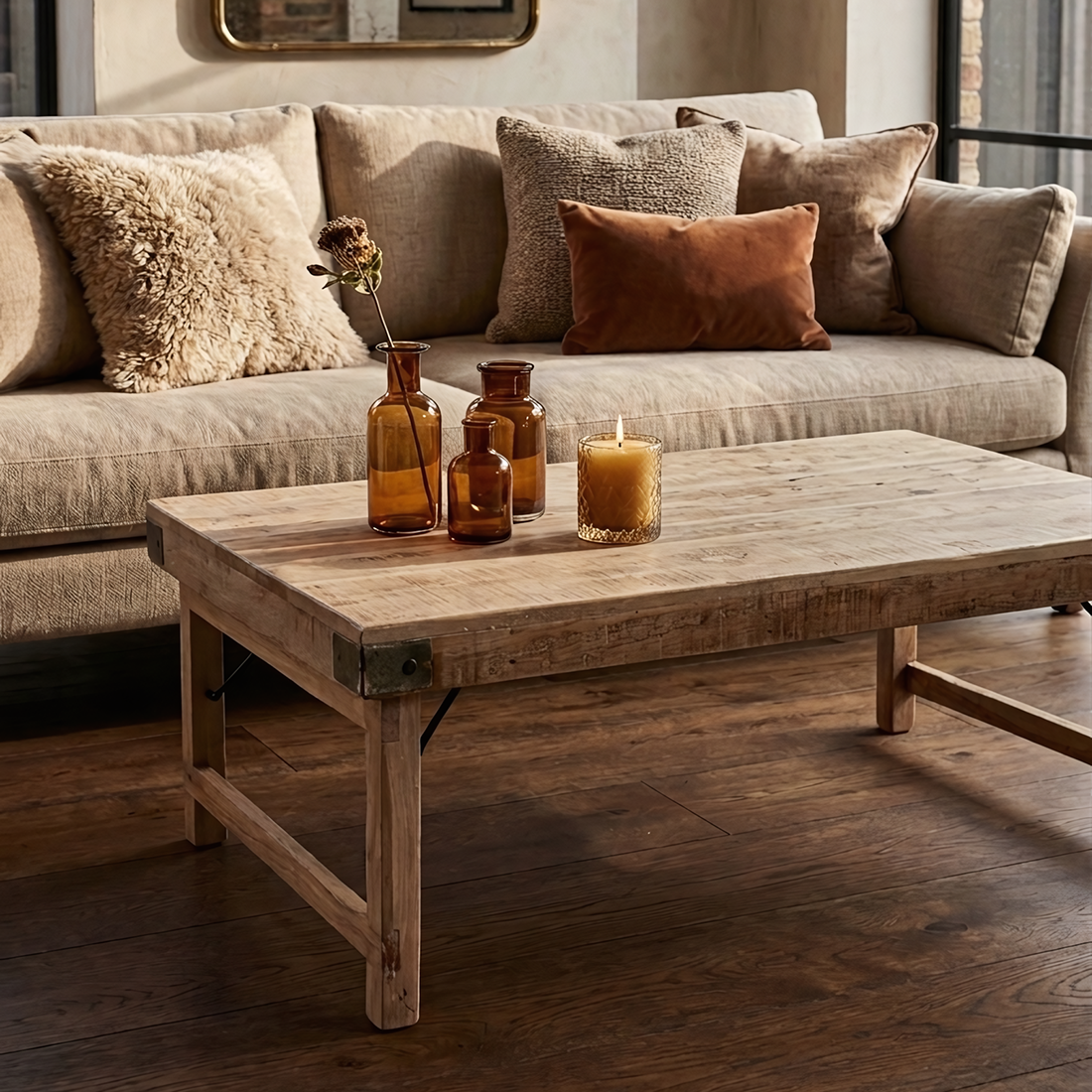 Limewash inklapbare salontafel