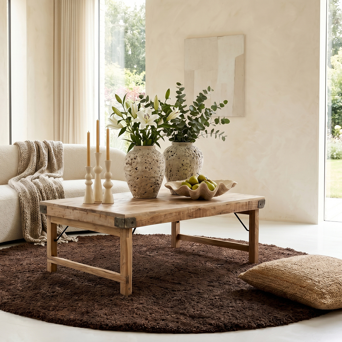 Limewash inklapbare salontafel