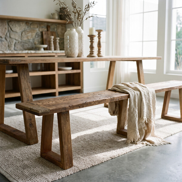 Farmwood wooden dining bench