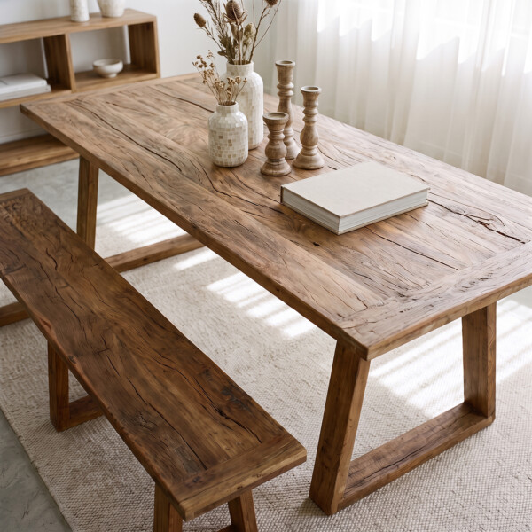 Farmwood wooden dining bench