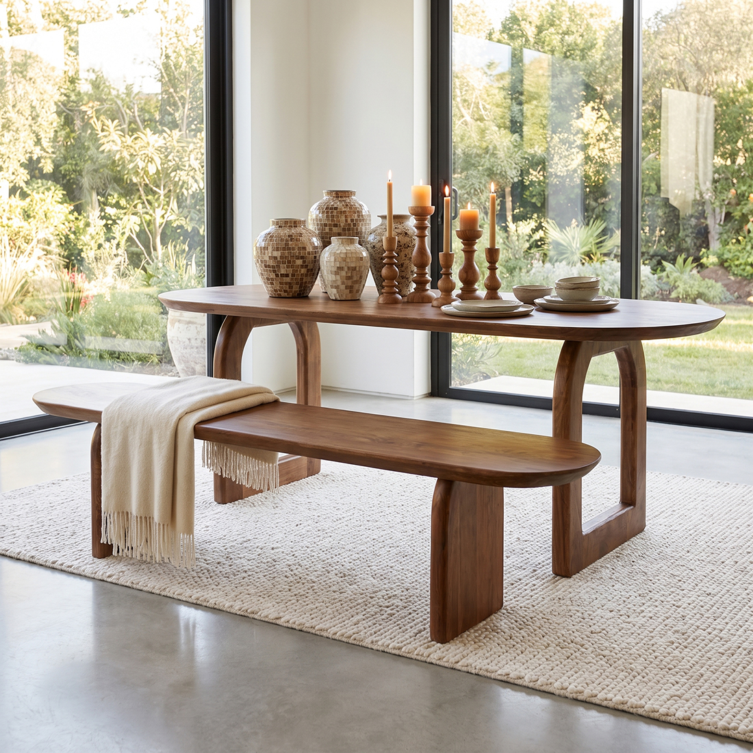 BEMW00001_72 Bullnose mango wood dining bench