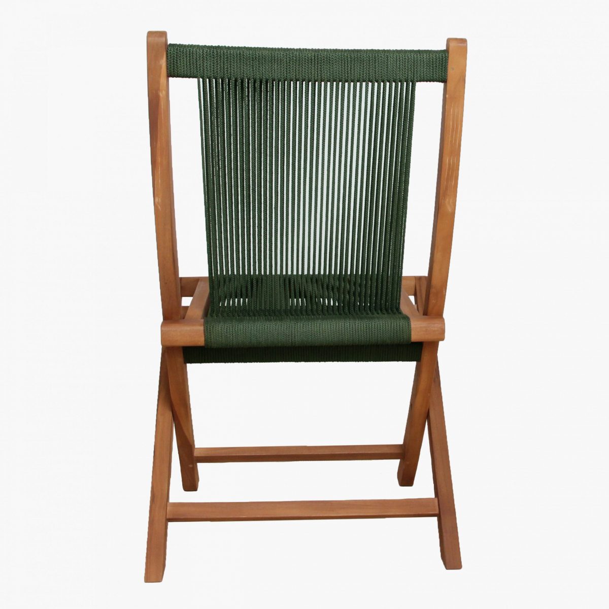 Rope folding chair dark green - Image 4