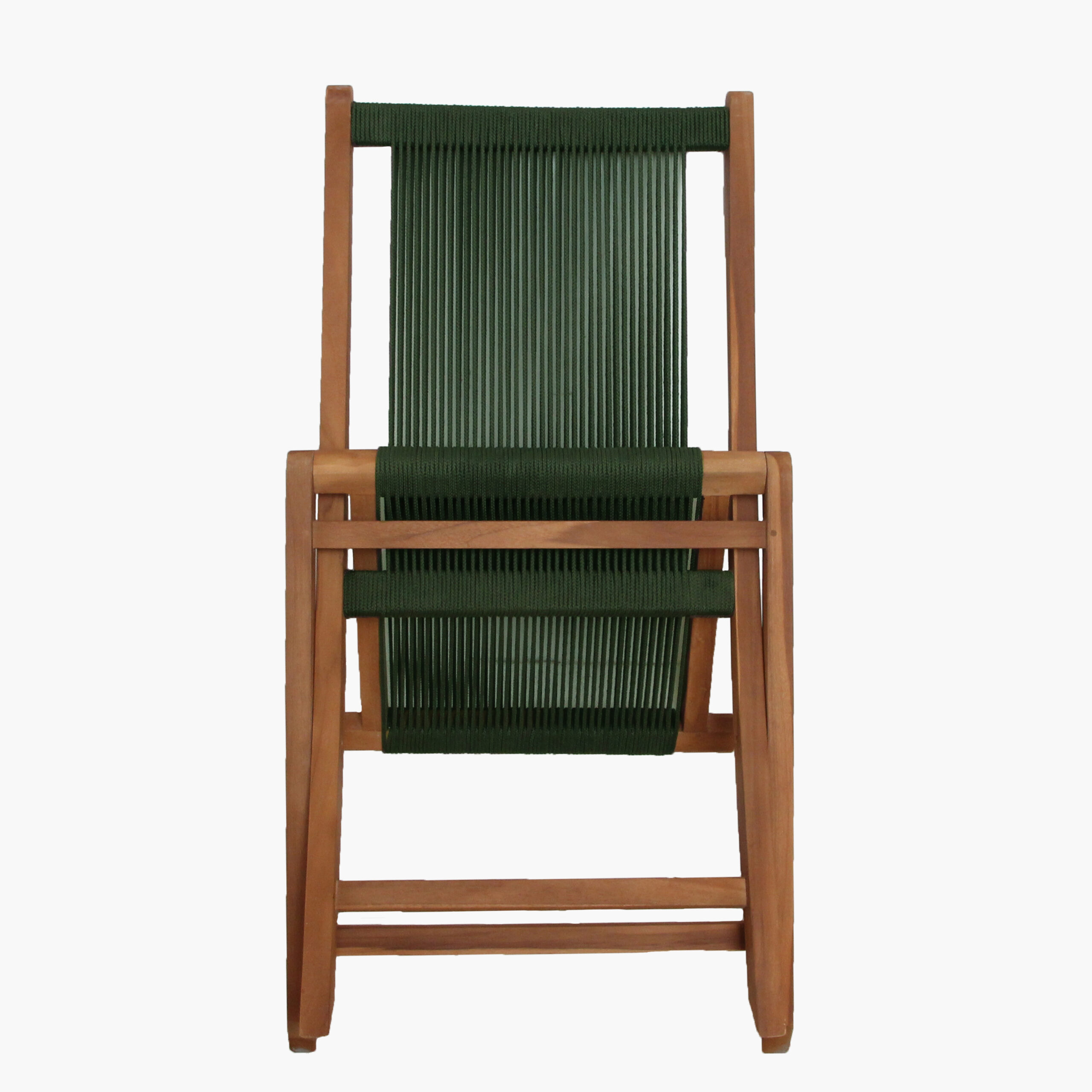 Rope folding chair dark green - Image 3
